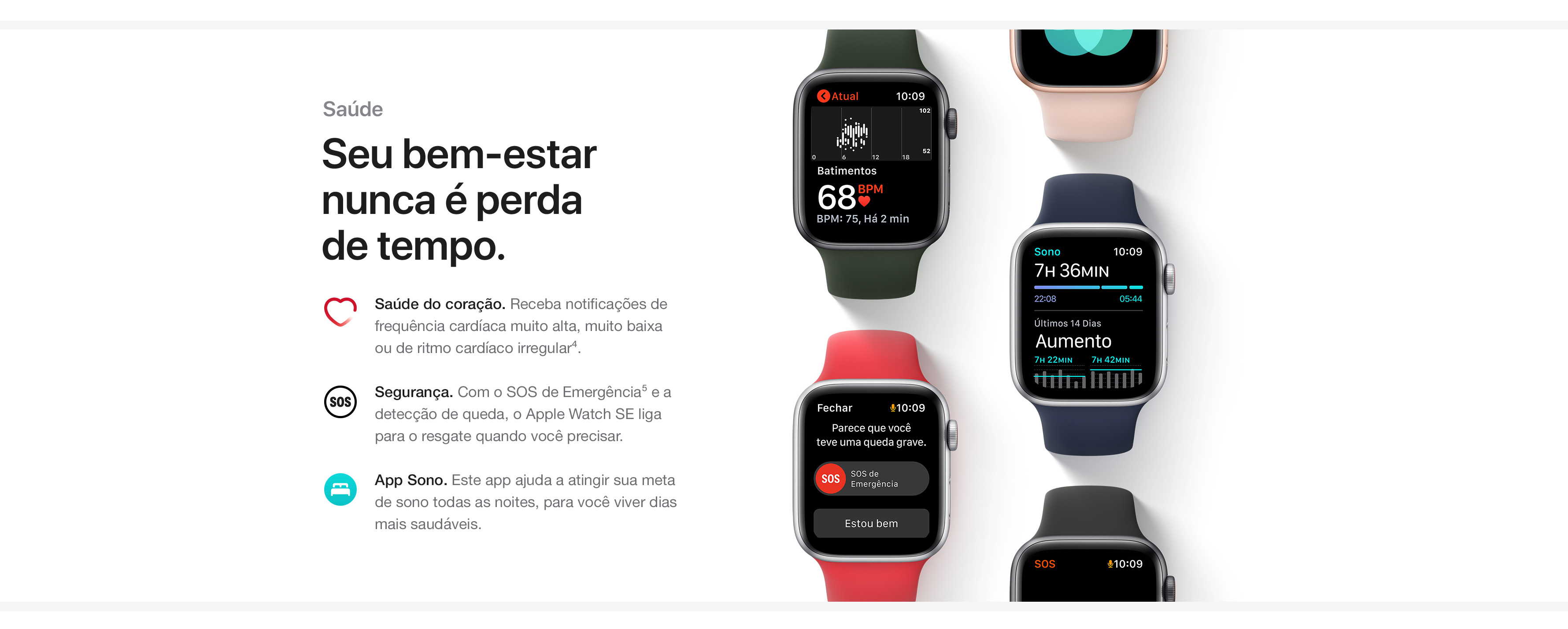 Apple Watch SE GPS 44mm Caixa Cinza-Espacial de Alumínio com Pulseira Esportiva Preta